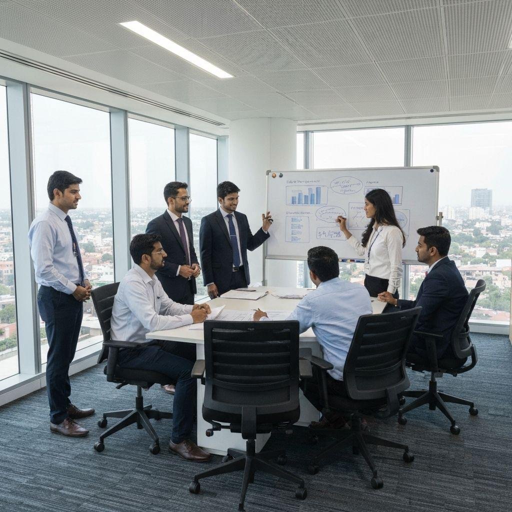 Management consulting session with business leaders